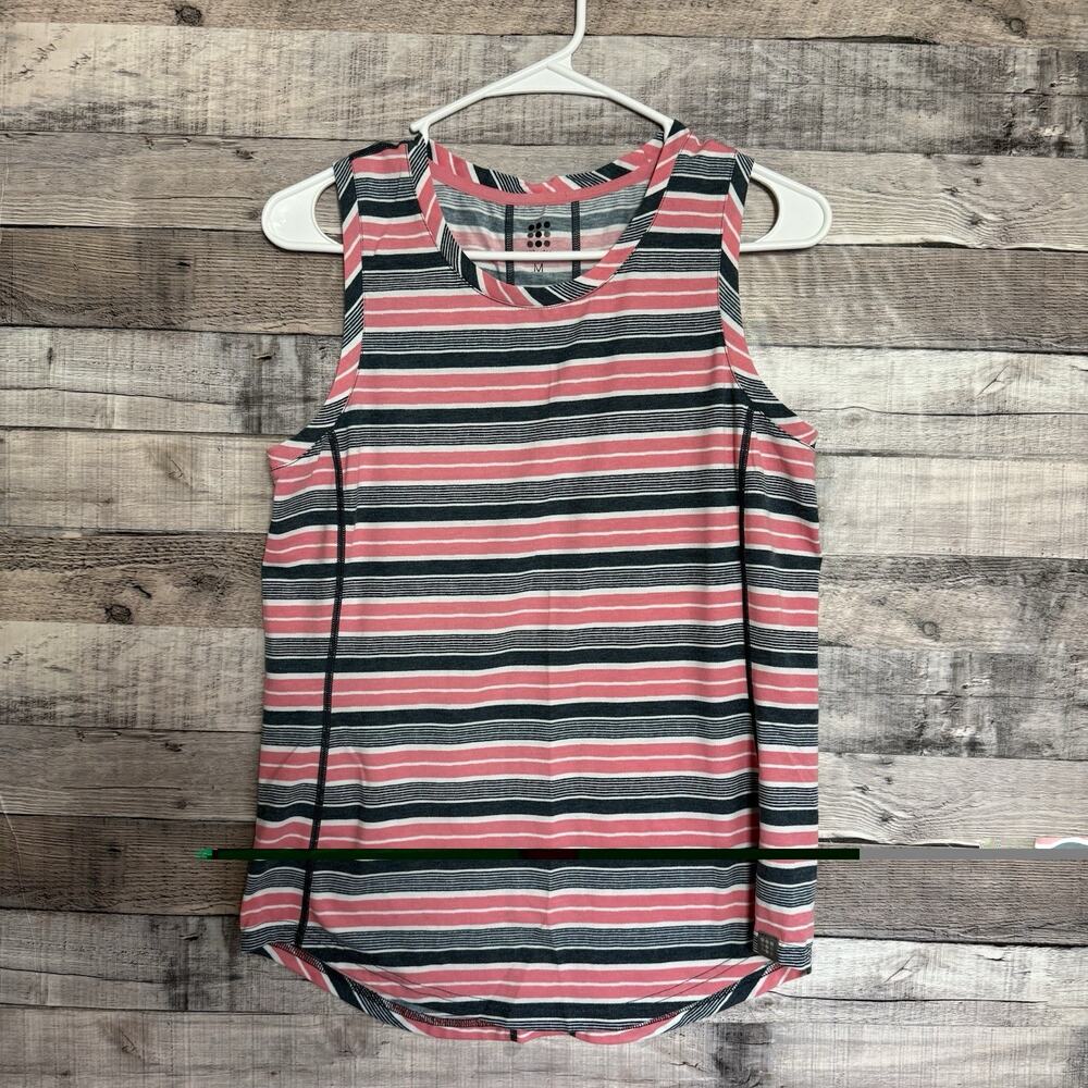 Title Nine Tank Top Womens Size M Pink Gray Stripe Sleeveless Athletic Golf